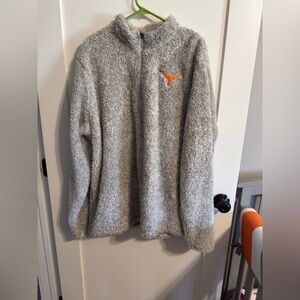 Texas Longhorn Gray Sherpa Jacket